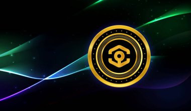 Ankr sanal para biriminin dijital arka plandaki görüntüsü. 3d çizimler.