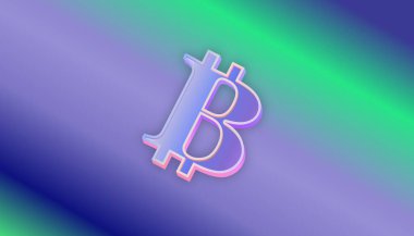 Dijital arkaplandaki bitcoin logosunun görüntüleri. 3d illüstrasyon.