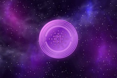 Cardano sanal para birimi görüntüleri. 3d illüstrasyon.