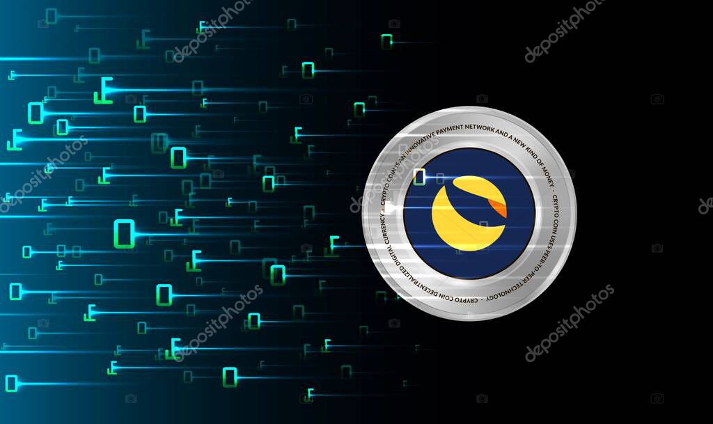 Digital background image of the terra virtual currency. 3d illustration.
