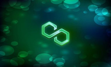 Çokgen sanal para birimi resimleri. 3d illüstrasyon.