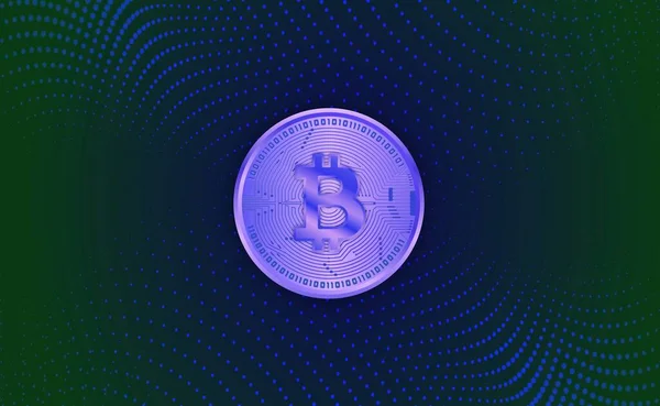 Immagini Del Logo Bitcoin Uno Sfondo Digitale Illustrazioni — Foto Stock