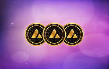 Çığ dijital arkaplanda sanal para birimi görüntüsü. 3d illüstrasyon.