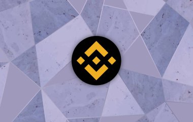 Binance sanal para birimi görüntüleri. 3d illüstrasyon.