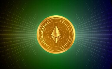 ethereum sanal para birimi görüntüleri. 3d illüstrasyon.