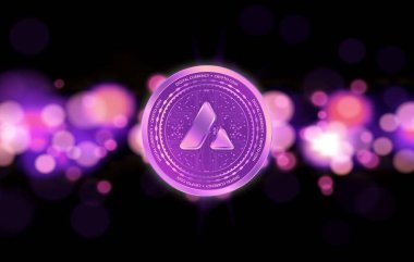 Çığ dijital arkaplanda sanal para birimi görüntüsü. 3d illüstrasyon.