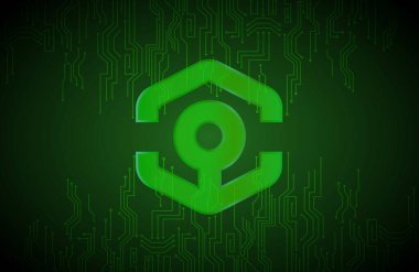 Ankr sanal para biriminin dijital arka plandaki görüntüsü. 3d illüstrasyon.