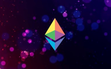 ethereum sanal para birimi görüntüleri. 3d illüstrasyon.
