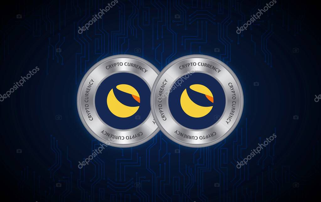 Digital background image of the terra virtual currency. 3d illustration.