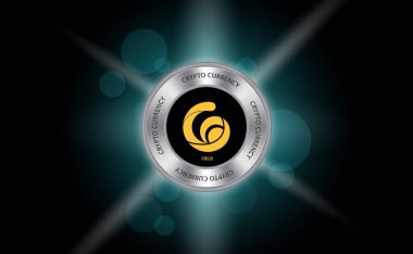 radyo kaka kripto para birimi görüntüleri. 3d illüstrasyon.