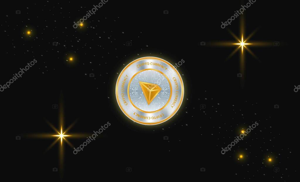 The tron virtual currency logo. 3d illustrations.