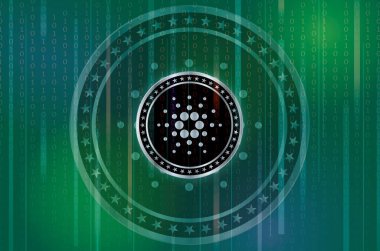Cardano sanal para birimi görüntüleri. 3d illüstrasyon.