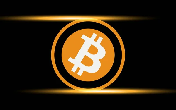 Зображення Логотипу Bitcoin Цифровому Тлі Ілюстрації — стокове фото