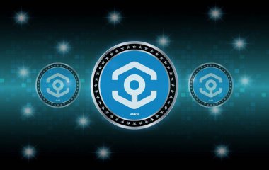 Ankr sanal para biriminin dijital arka plandaki görüntüsü. 3d çizimler.