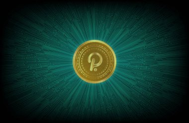 Polkadot sanal para birimi görüntüleri. 3d illüstrasyon.