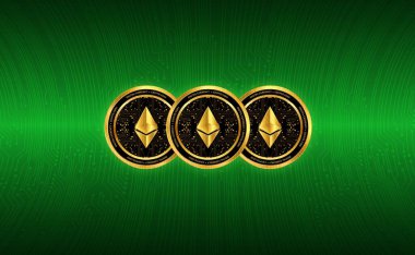 ethereum sanal para birimi görüntüleri. 3d illüstrasyon.