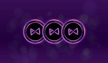 Eksen sonsuzluğu sanal para birimi resmi. 3d illüstrasyon