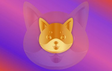 Dijital arka planda floki para sanal para birimi görüntüsü. 3d illüstrasyon.