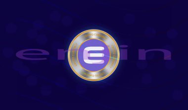 enjin sanal para biriminin dijital arkaplan görüntüsü. 3d illüstrasyon.