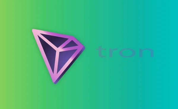 Логотип Виртуальной Валюты Tron Иллюстрации — стоковое фото