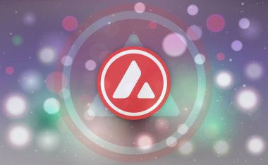 Çığ dijital arkaplanda sanal para birimi görüntüsü. 3d illüstrasyon.