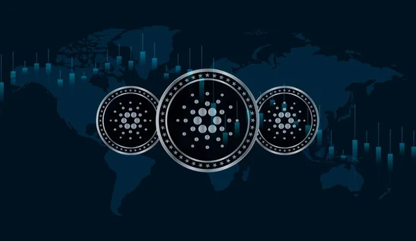 Cardano Ada Coin Cryptocurrency Trading Chart Background Banner Commerce Design — Foto Stock