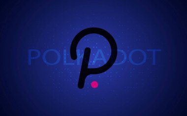 Polkadot sanal para birimi görüntüleri. 3d illüstrasyon.