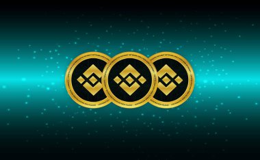 Binance sanal para birimi görüntüleri. 3d illüstrasyon.