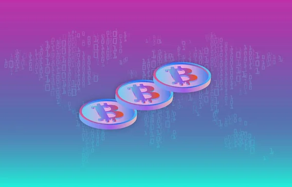 Зображення Логотипу Bitcoin Цифровому Тлі Ілюстрації — стокове фото