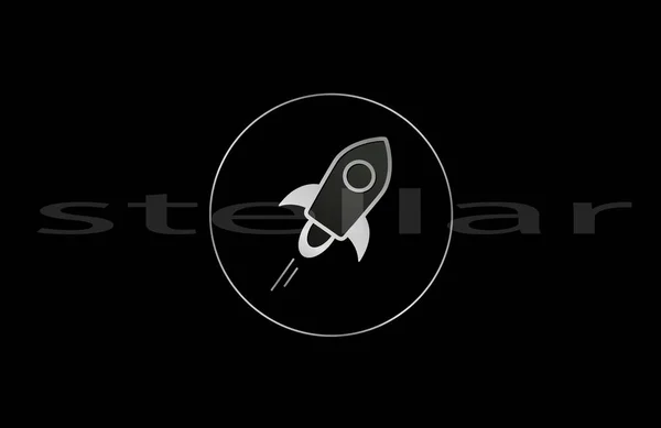 Stellar Logotipo Moeda Virtual Ilustração — Fotografia de Stock