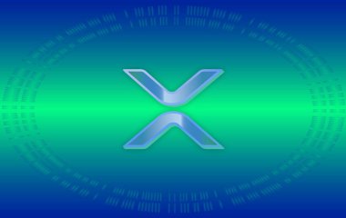 dalgalı sanal para birimi logosu. 3d illüstrasyon.