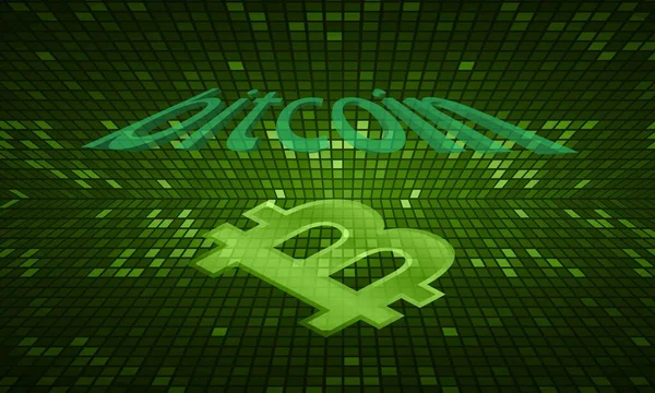 Imágenes Del Logotipo Bitcoin Sobre Fondo Digital Ilustraciones —  Fotos de Stock