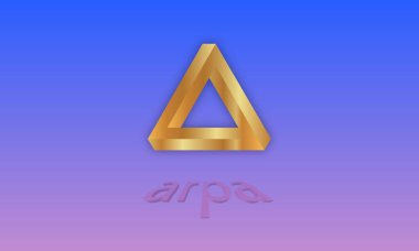 Arpa madeni para biriminin dijital bir arka plandaki görüntüsü. 3d illüstrasyon.