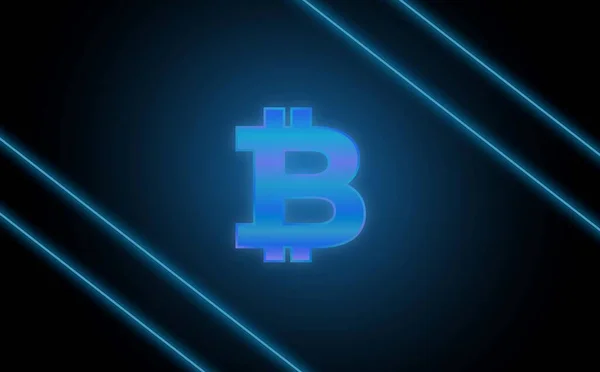 Afbeeldingen Van Het Bitcoin Logo Een Digitale Achtergrond Illustraties — Stockfoto