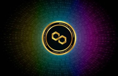 Çokgen sanal para birimi resimleri. 3d çizimler.