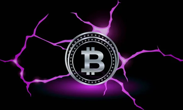 Imágenes Del Logotipo Bitcoin Sobre Fondo Digital Ilustraciones — Foto de Stock