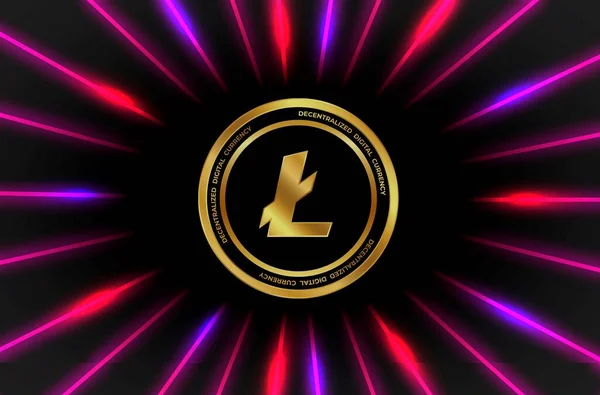 Viste Della Moneta Virtuale Litecoin Illustrazione — Foto Stock