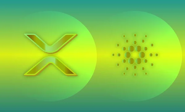 Cardano Ondulação Vista Moeda Virtual Ilustrações — Fotografia de Stock