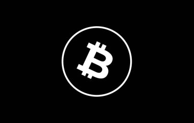Dijital arkaplandaki bitcoin logosunun görüntüleri. 3d illüstrasyon.