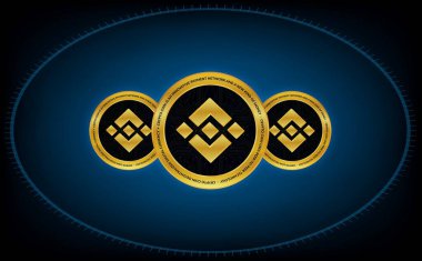 Binance sanal para birimi görüntüleri. 3d illüstrasyon.
