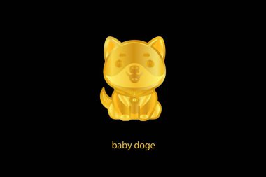 Bebek Doge renkli ışık arka planında sanal para birimi logosu. 3d illüstrasyon