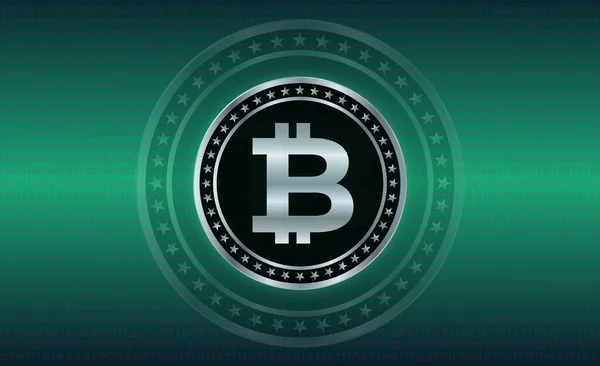 Imagens Logotipo Bitcoin Fundo Digital Ilustrações — Fotografia de Stock