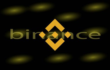 Binance sanal para birimi görüntüleri. 3d illüstrasyon.