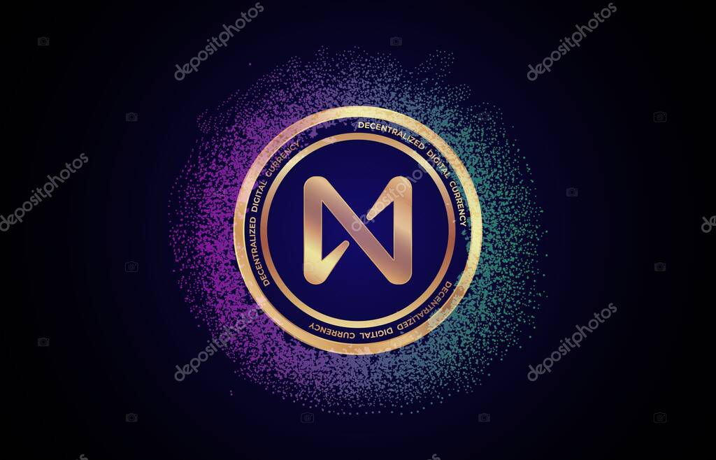 NEAR PROTOCOL coin and logo on digital background. NEAR 3d illustration image.
