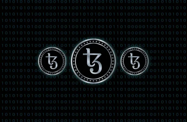 Tezos Virtuella Valuta Bilder Ritningar — Stockfoto