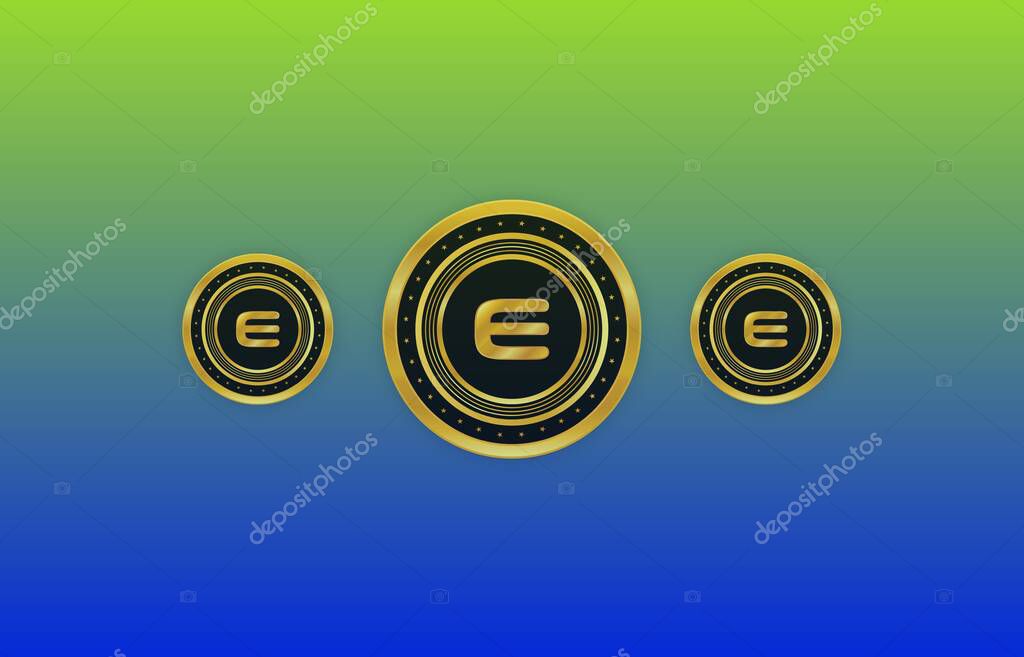Digital background image of enjin virtual currency. 3d illustration.