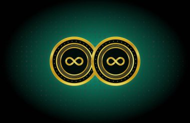 İnternet bilgisayar sanal para birimi logosu. 3d illüstrasyon.