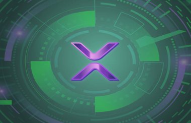 dalgalı sanal para birimi logosu. 3d illüstrasyon.