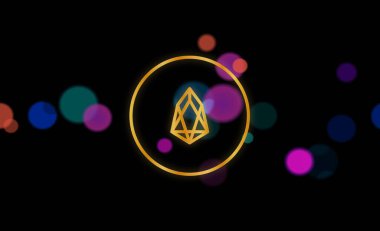 Eos sanal para birimi görüntüleri. Üç boyutlu çizimler. dijital paralar.