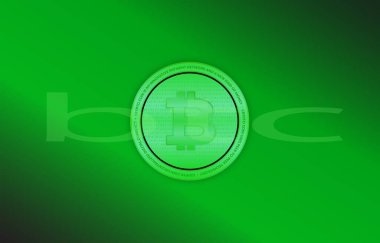 Dijital arkaplandaki bitcoin logosunun görüntüleri. 3d illüstrasyon.